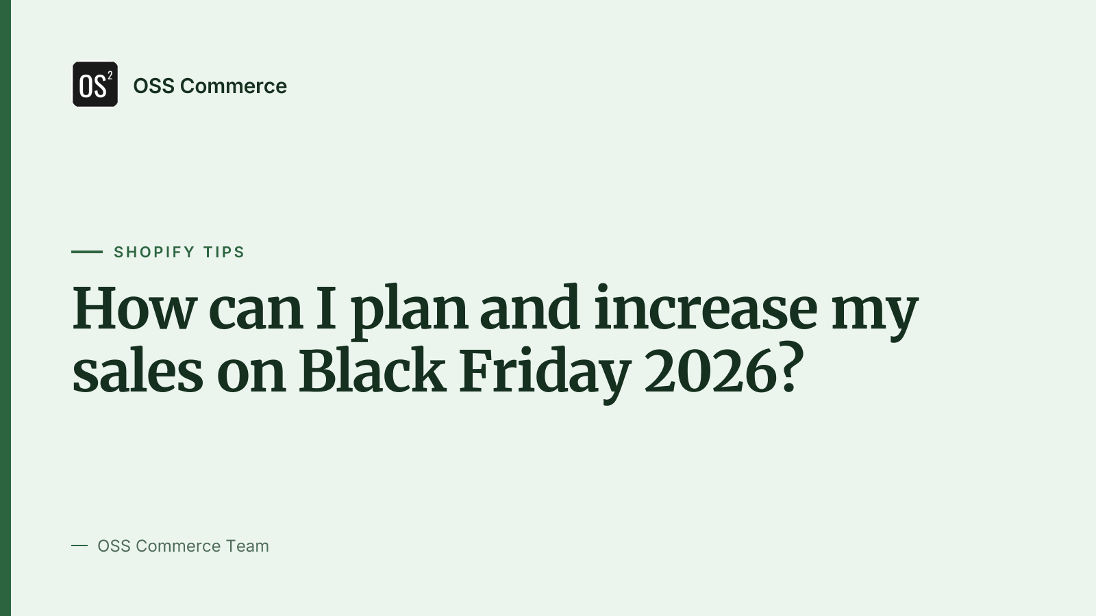 How can I plan and increase my sales on Black Friday 2026?