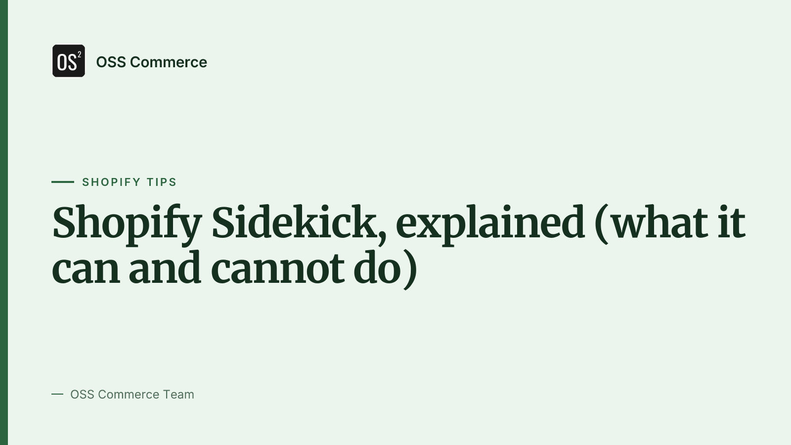 Shopify Sidekick, explained (what it can and cannot do)