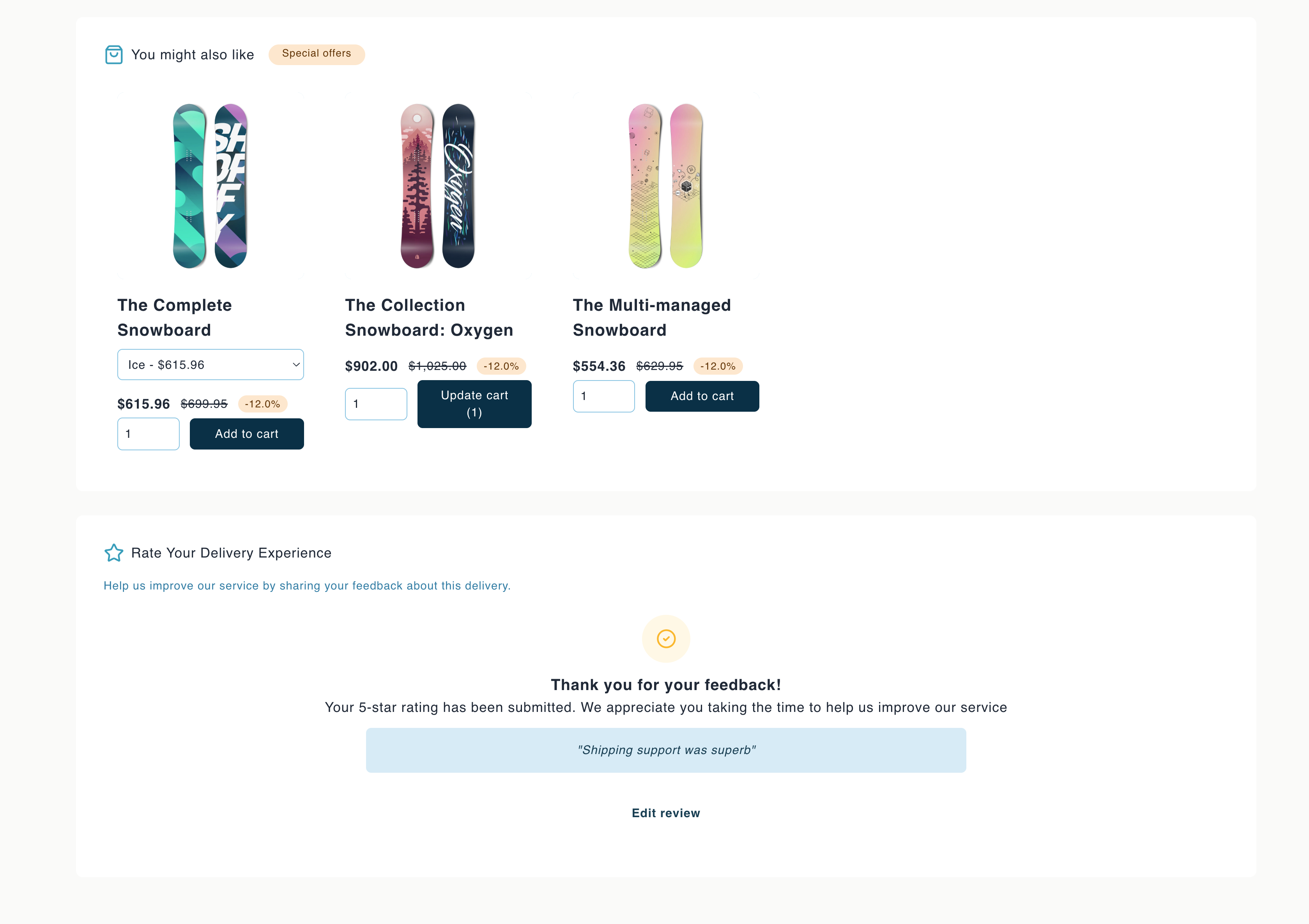 Post-purchase upsells and product recommendations